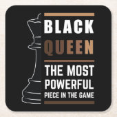 Black Queen das mächtigste Stück in Spiel 1 Rechteckiger Pappuntersetzer (Vorderseite)
