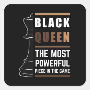 Black Queen Die Mächtigste Figur Im Spiel 1 Quadratischer Aufkleber