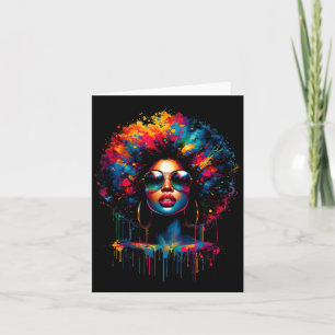 Black Queen Dripping Afro Melanin Juneteenth Girl Karte