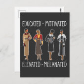 Black Queen Educated Motiviated African American Postkarte (Vorne/Hinten)