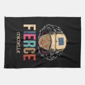 Black Queen | Fierce | Schwarze Frau Geschirrtuch (Horizontal)