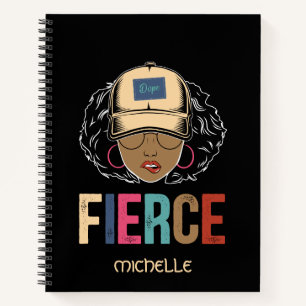 Black Queen   Fierce   Schwarze Frau Notizblock