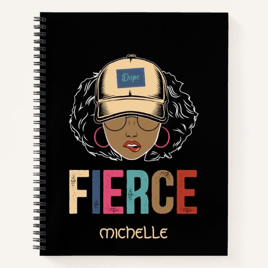 Black Queen | Fierce | Schwarze Frau Notizblock (Vorderseite)