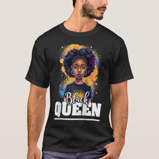 Black Queen For Proud African American Black Histo T-Shirt (Vorderseite)