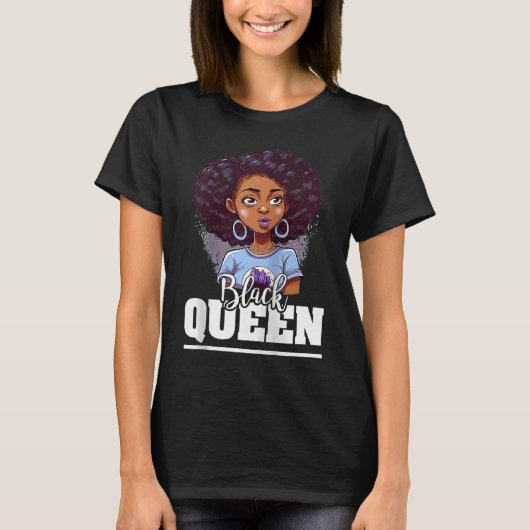 Black Queen For Proud African American Black Histo T-Shirt (Vorderseite)