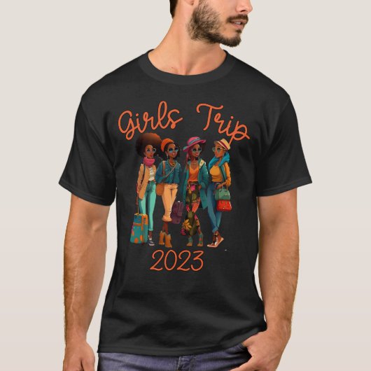 Black Queen Girls Trip African American Vacation T-Shirt (Vorderseite)