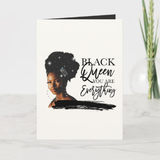 Black Queen Greeting Card, 5 Zoll x 7 Zoll Faltkar Karte