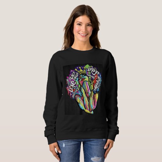 Black Queen Inspirational Graphic Sweatshirt (Vorne ganz)
