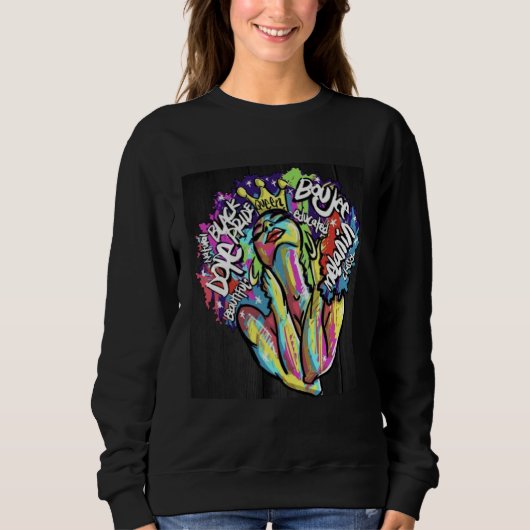 Black Queen Inspirational Graphic Sweatshirt (Vorderseite)