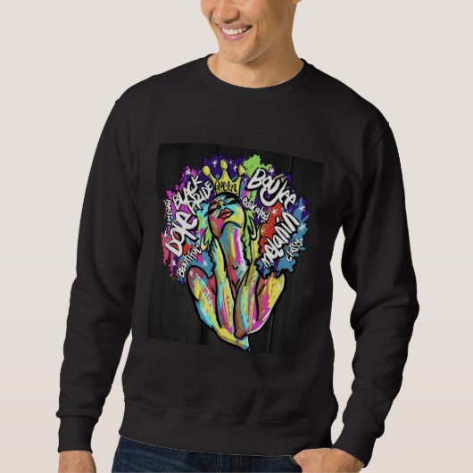 Black Queen Inspirational Graphic Sweatshirt (Vorderseite)