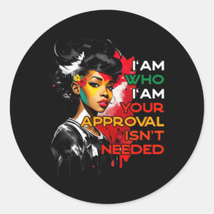 Black Queen Juneteenth Black History Month African Runder Aufkleber