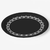 Black Queen Lace Boarder Paper Plate Pappteller (Schrägansicht)