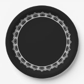 Black Queen Lace Boarder Paper Plate Pappteller (Vorderseite)