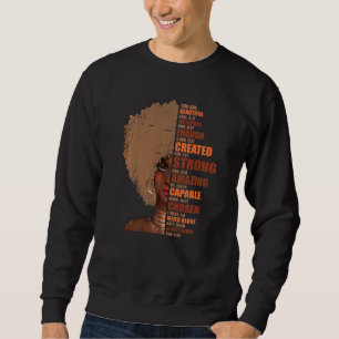 Black Queen Lady Curly Natural Afro African Americ Sweatshirt