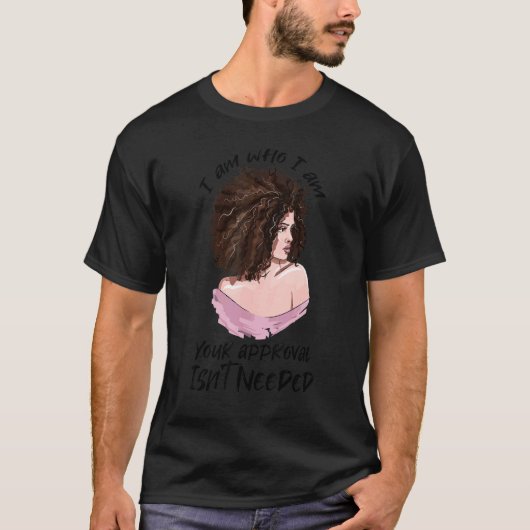 Black Queen Lady Curly Natural Afro African Americ T-Shirt (Vorderseite)