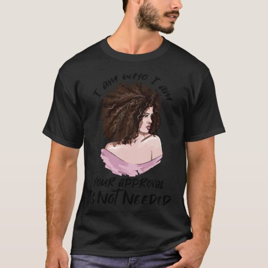 Black Queen Lady Curly Natural Afro African Americ T-Shirt (Vorderseite)