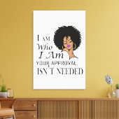Black Queen Lady Curly Natural Afro African Leinwanddruck (Insitu (Wohnzimmer))