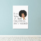 Black Queen Lady Curly Natural Afro African Leinwanddruck (Insitu (Holzboden))