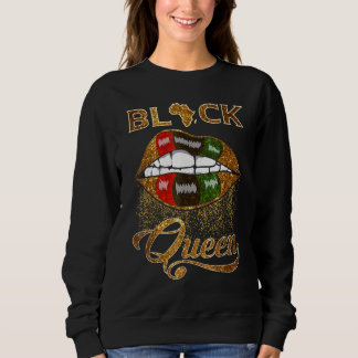 Black Queen Lips Red Green Flag Afrika Sweatshirt