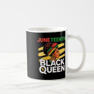 Black Queen Magic Juneteente Monat Afro Hair Melan Kaffeetasse