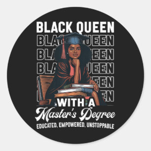 Black Queen Masters Degree Abschluss Educated Mel Runder Aufkleber