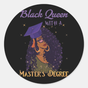 Black Queen Masters Degree Abschluss Runder Aufkleber