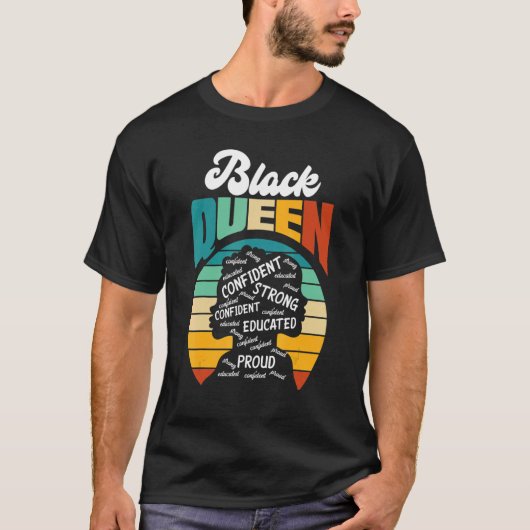 Black Queen Melanin Afro American Black American T-Shirt (Vorderseite)