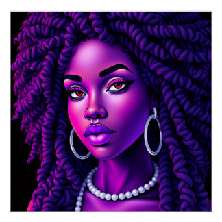 Black Queen Melanin Afrocentric Sista Dreads Locs Poster