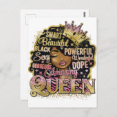 Black Queen Melanin Sista Liebe Postkarte (Vorne/Hinten)