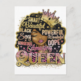 Black Queen Melanin Sista Liebe Postkarte