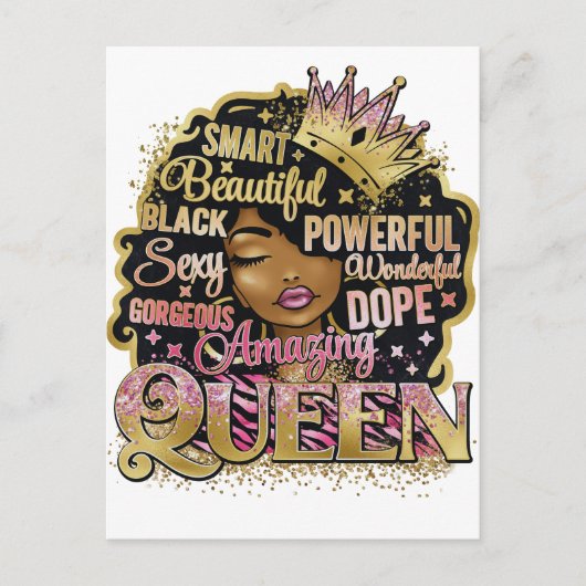 Black Queen Melanin Sista Liebe Postkarte (Vorderseite)