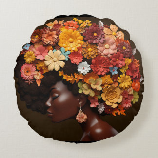 Black Queen Melanin Sista Liebe Rundes Kissen