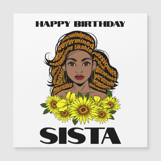 Black Queen Melanin Sista Magnetkarte (Vorderseite)