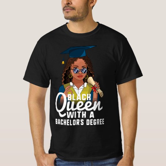 Black Queen mit Bachelor-Abschluss T-Shirt (Vorderseite)