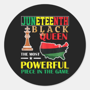 Black Queen Most Power Schach African American J Runder Aufkleber