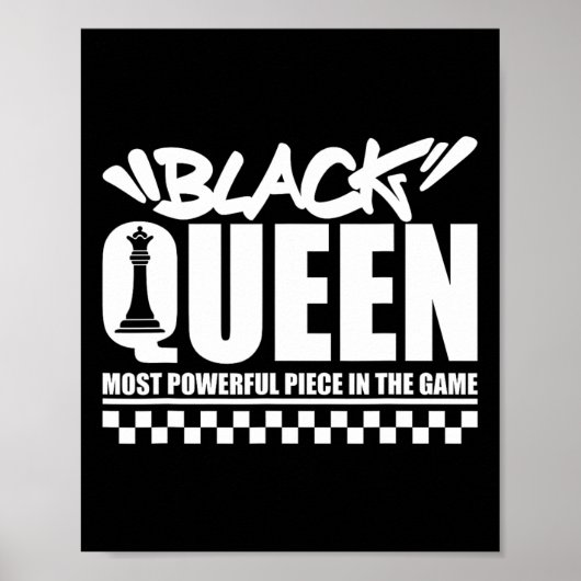 Black Queen Most Power Schach African American W Poster (Vorne)