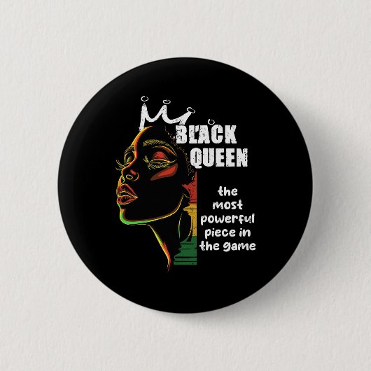 Black Queen Most Power Schach Black History Mont Button (Vorderseite)
