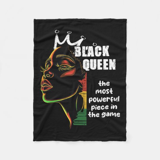 Black Queen Most Power Schach Black History Mont Fleecedecke (Vorderseite)