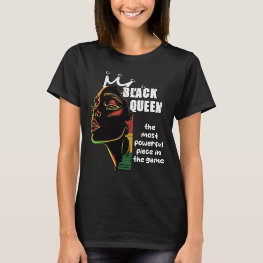 Black Queen Most Power Schach Black History Mont T-Shirt (Vorderseite)