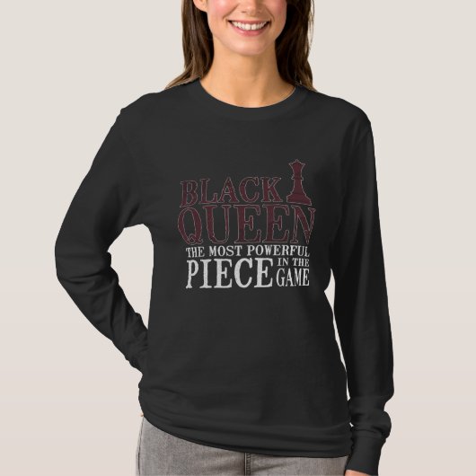 Black Queen Most Powerful Chess African American   T-Shirt (Vorderseite)