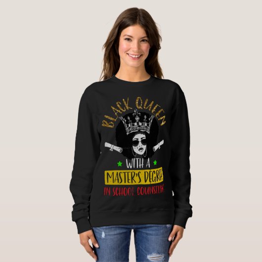 Black Queen MSW Social Work Degree Masters Graduat Sweatshirt (Vorne ganz)