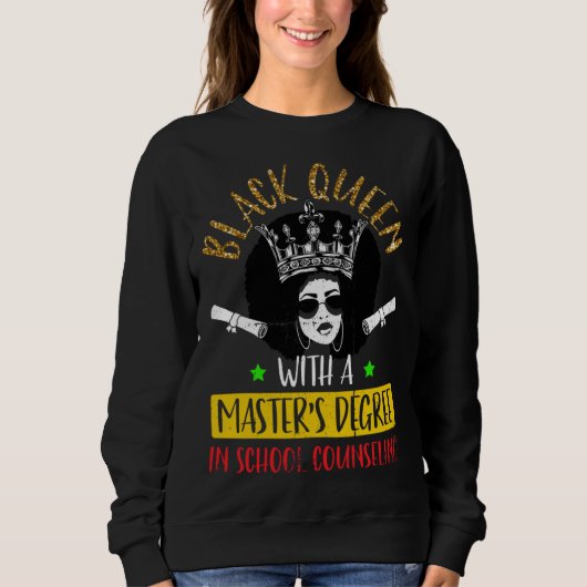Black Queen MSW Social Work Degree Masters Graduat Sweatshirt (Vorderseite)