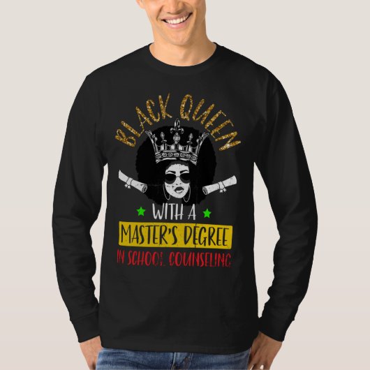 Black Queen MSW Social Work Degree Masters Graduat T-Shirt (Vorderseite)