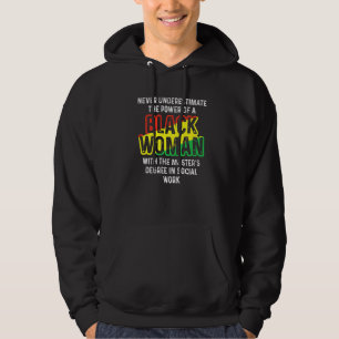 Black Queen Msw Social Work Master Abschluss Hoodie