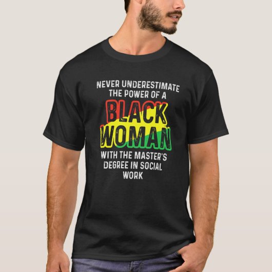 Black Queen Msw Social Work Master Abschluss T-Shirt (Vorderseite)