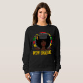 Black Queen MSW Social Work Retro Afro Masters Gra Sweatshirt (Vorne ganz)