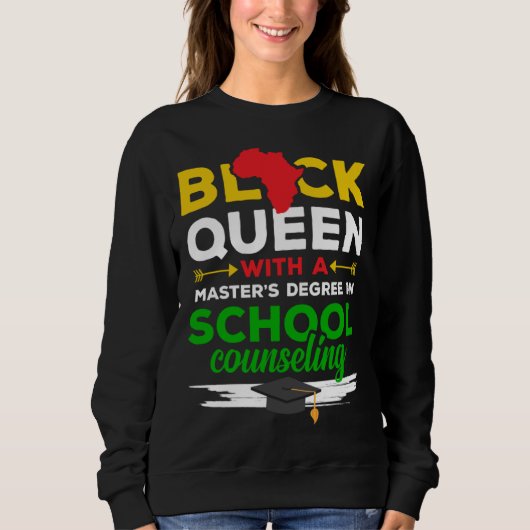 Black Queen MSW Social Work Successful Masters Gra Sweatshirt (Vorderseite)