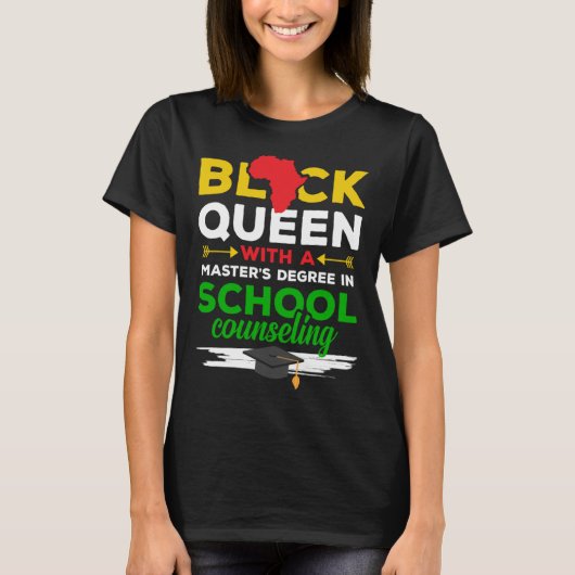 Black Queen MSW Social Work Successful Masters Gra T-Shirt (Vorderseite)