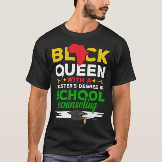 Black Queen MSW Social Work Successful Masters Gra T-Shirt (Vorderseite)
