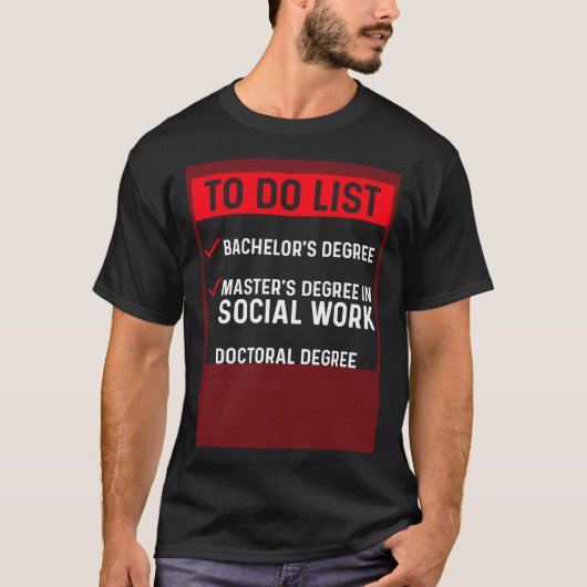 Black Queen MSW Social Work To Do Masters Graduati T-Shirt (Vorderseite)